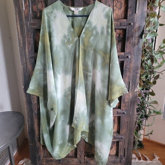 Upstate NY Silk Hand Dyed Ruana/Poncho One Size - Picture 3 of 9